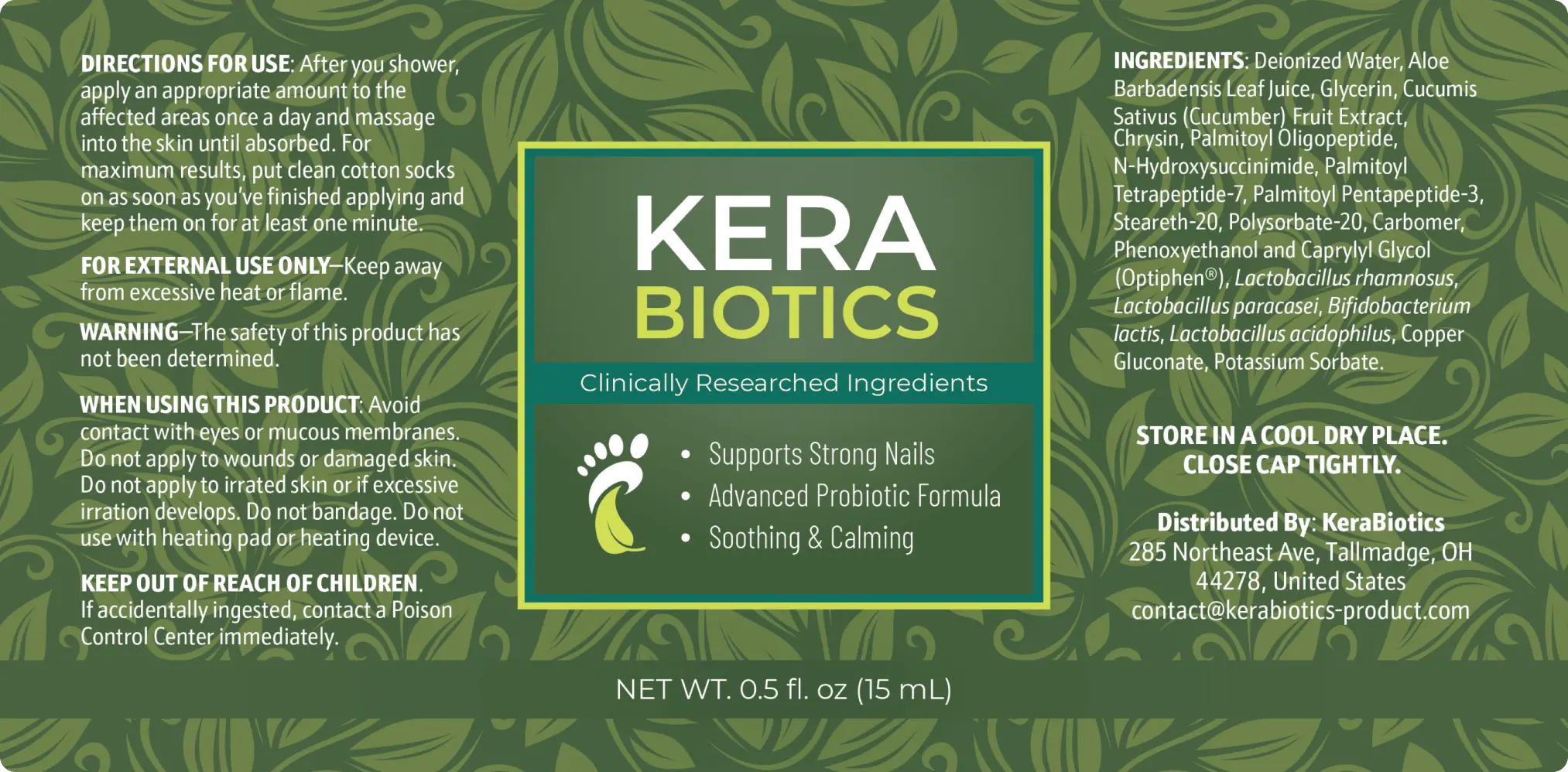 KeraBiotics supplement fact